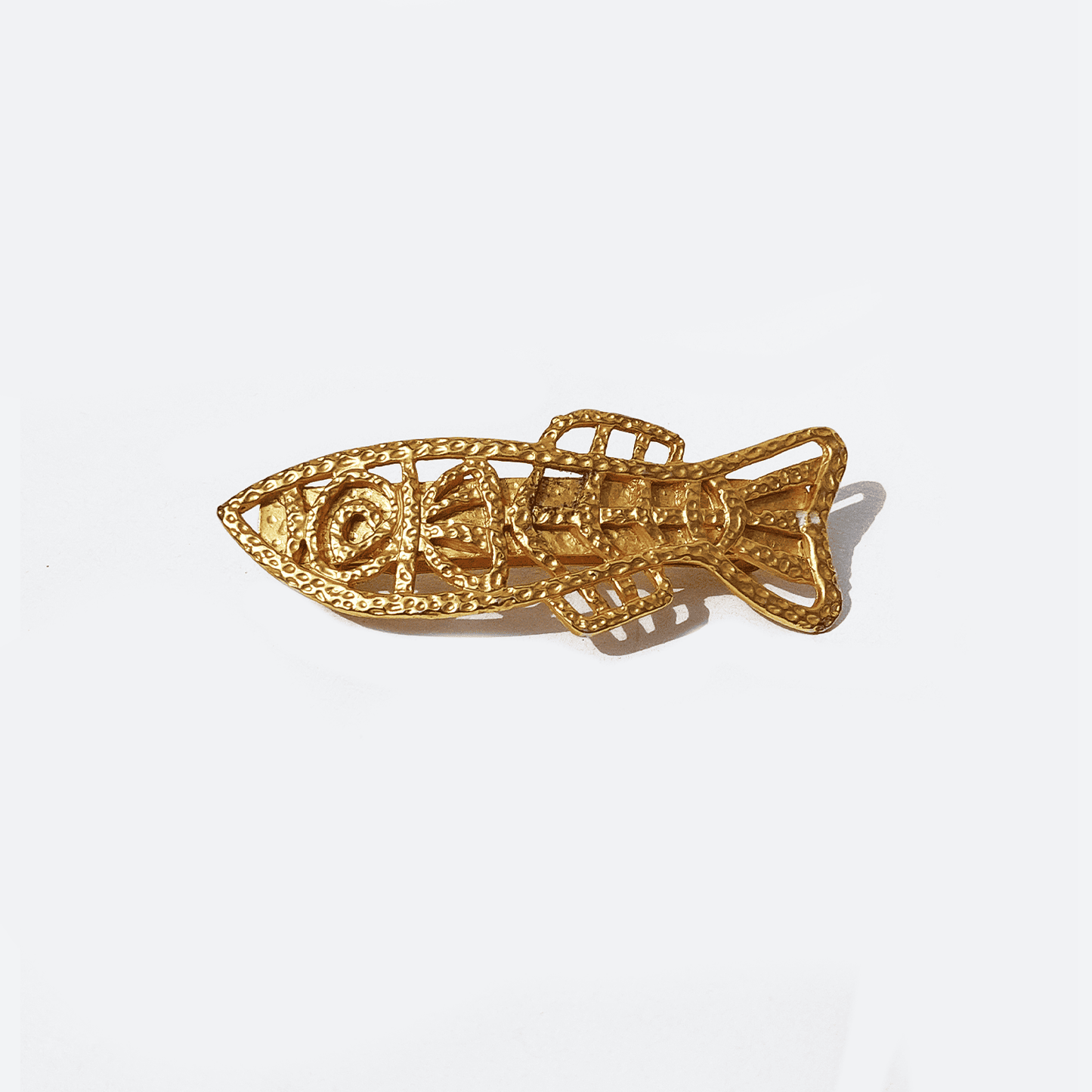 Vintage Barrette Fish Shape Gold