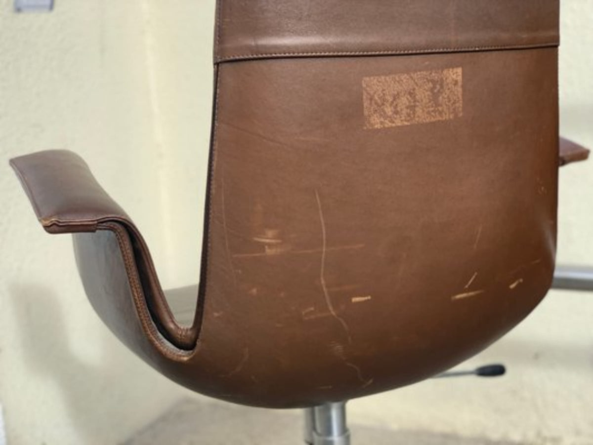 Vintage Stuhl Tulip FK 6727 von Preben Fabricius und Jørgen Kastholm für Kill International Braun, Silber
