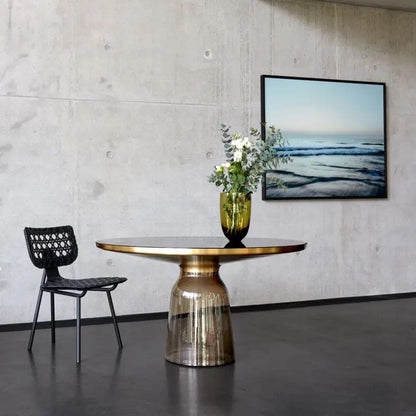 Dining table Bell High Table by Sebastian Herkner for ClassiCon smoke grey, gold, glass