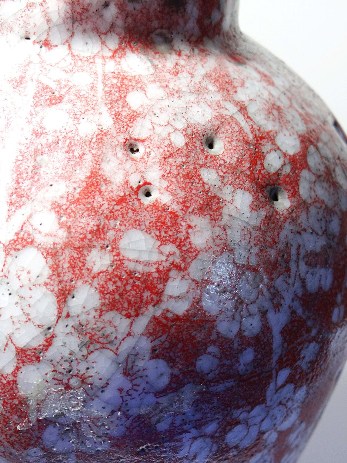 Vintage Vase Raku-Keramik Sakura-Dekor, Japan