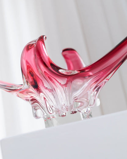Vintage Schale Murano Glas Rosa Sommerso Design Mid Century 1970er