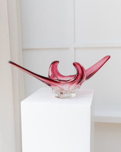 Vintage Schale Murano Glas Rosa Sommerso Design Mid Century 1970er