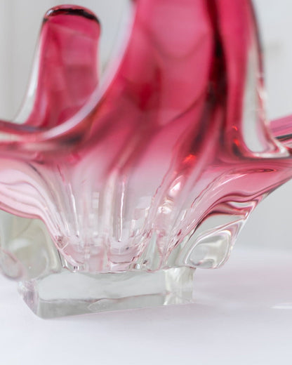 Vintage Schale Murano Glas Rosa Sommerso Design Mid Century 1970er