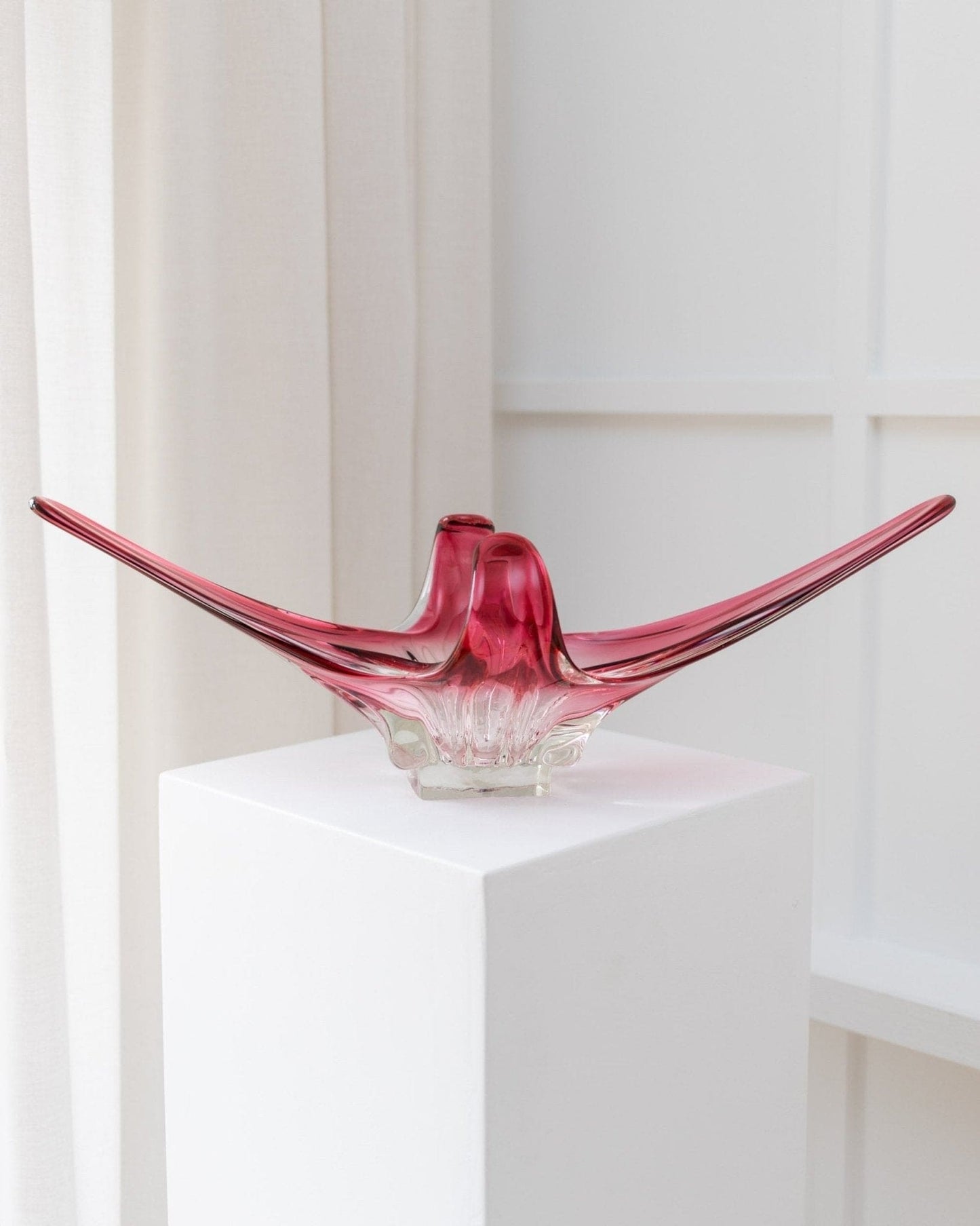 Vintage Schale Murano Glas Rosa Sommerso Design Mid Century 1970er