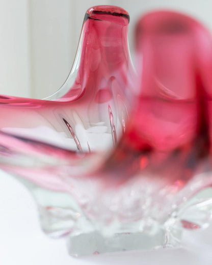 Vintage Schale Murano Glas Rosa Sommerso Design Mid Century 1970er