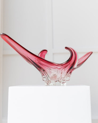 Vintage Schale Murano Glas Rosa Sommerso Design Mid Century 1970er
