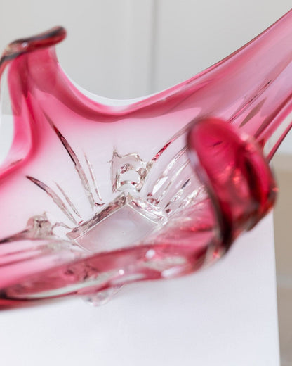 Vintage Schale Murano Glas Rosa Sommerso Design Mid Century 1970er