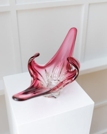Vintage Schale Murano Glas Rosa Sommerso Design Mid Century 1970er