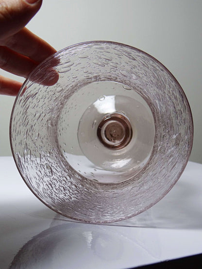 Vintage Windlicht Amethyst Bullenglas, Space Age Stil