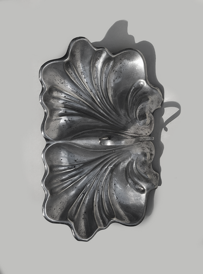Vintage Tablett Doppeltablett Jugendstil in versilbertem Metall
