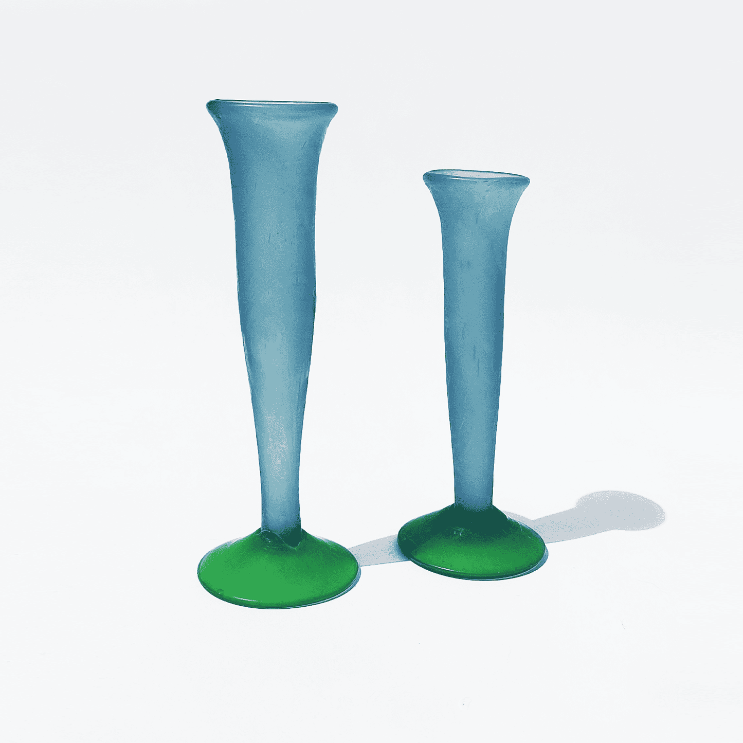 Bougeoirs vintage Aqua turquoise d'occasion, lot de 2