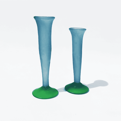 Bougeoirs vintage Aqua turquoise d'occasion, lot de 2