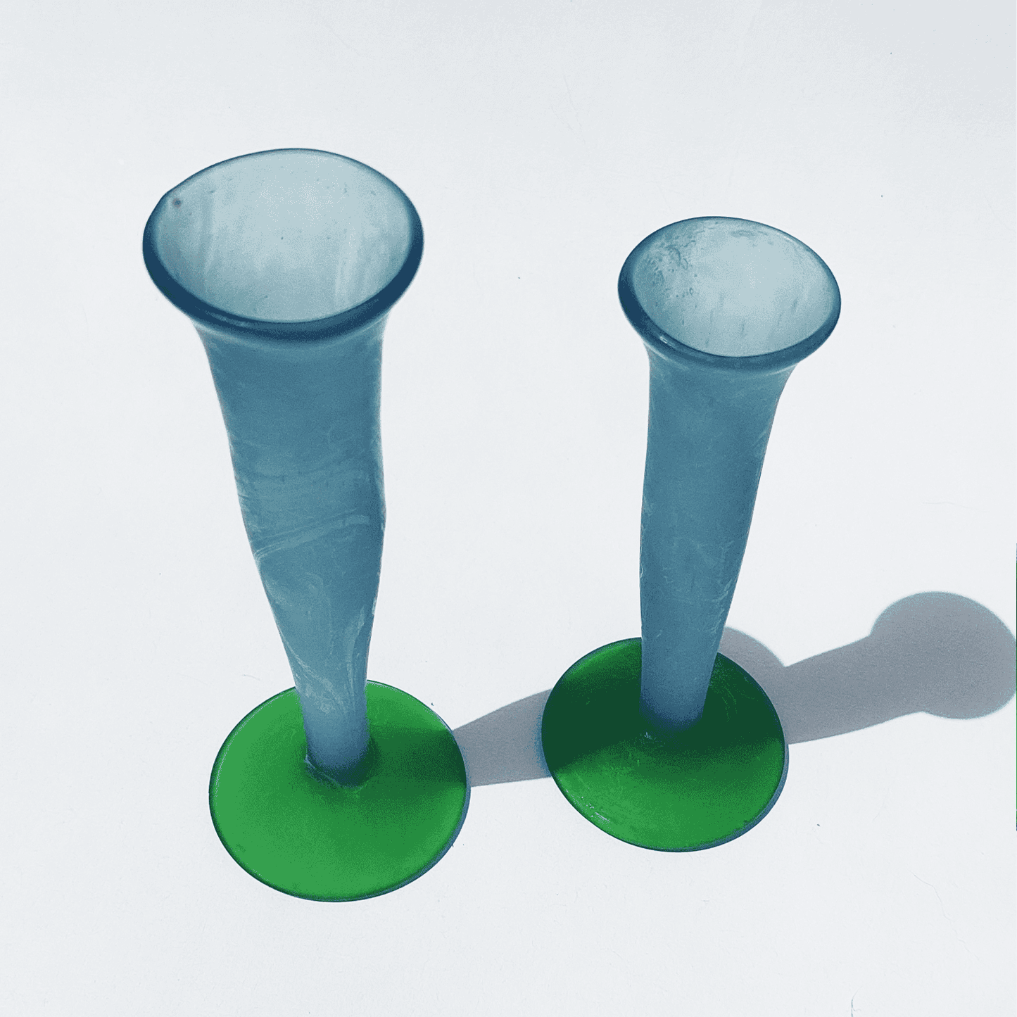 Bougeoirs vintage Aqua turquoise d'occasion, lot de 2