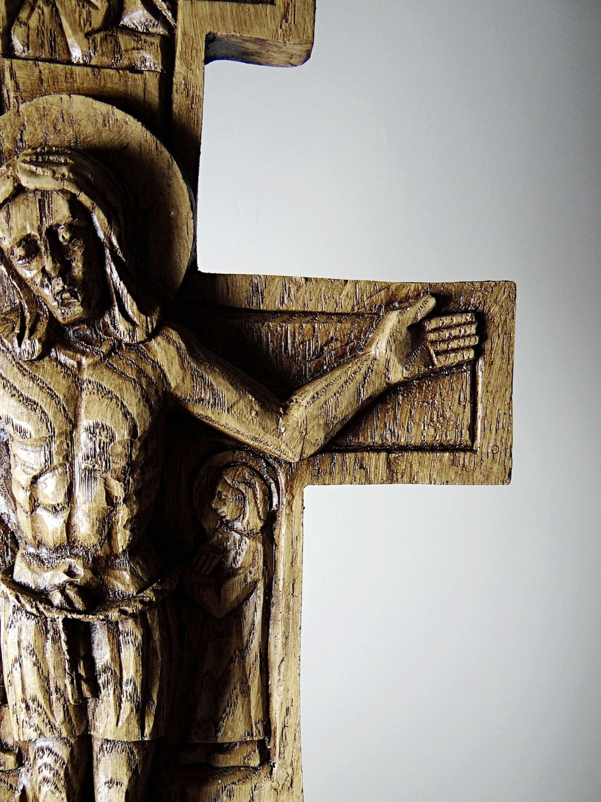 Vintage Wandkreuz "San Damiano" aus geschnitztem Holz