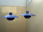 Vintage Pendelleuchte PH 4/3 von Poul Henningsen für Louis Poulsen azurblau Set von 2