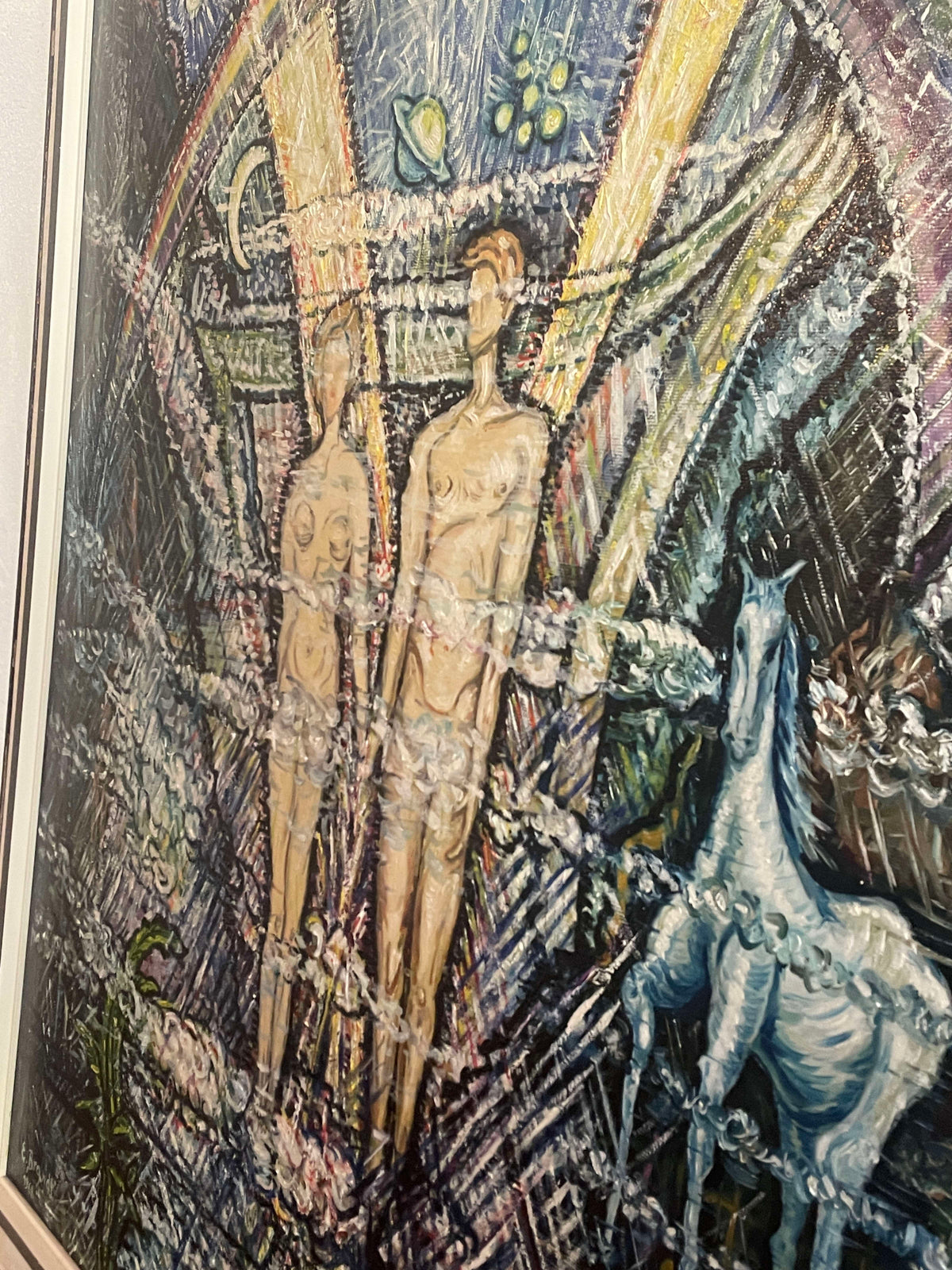 Vintage Gemälde "Adam und Eva" von E. Brandt, 1968