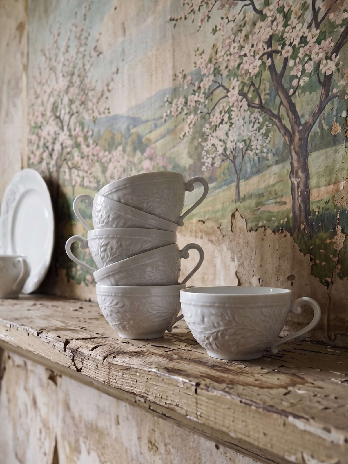 Set von 6 Vintage Tassen 'Louvre' von Bernardaud Limoges
