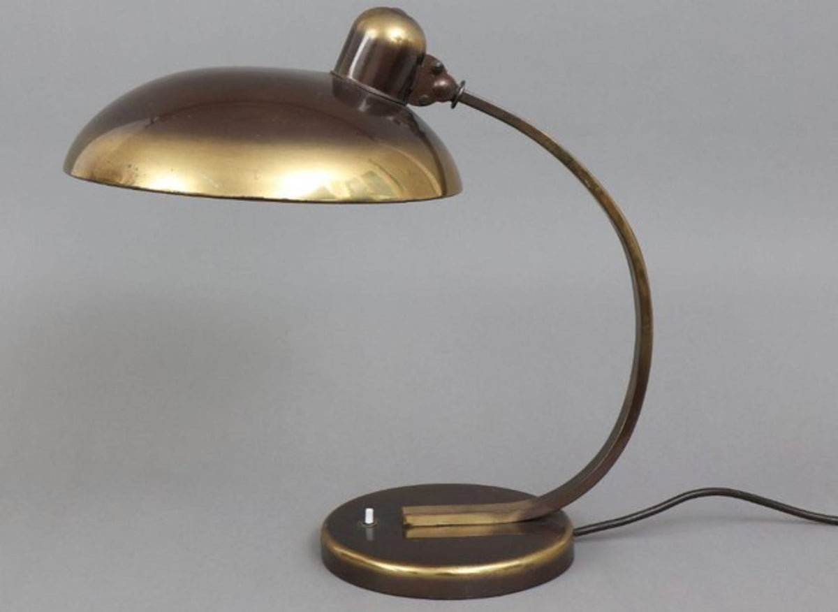 Vintage Tischlampe President 6750 von Christian Dell für Kaiser Idell goldfarben