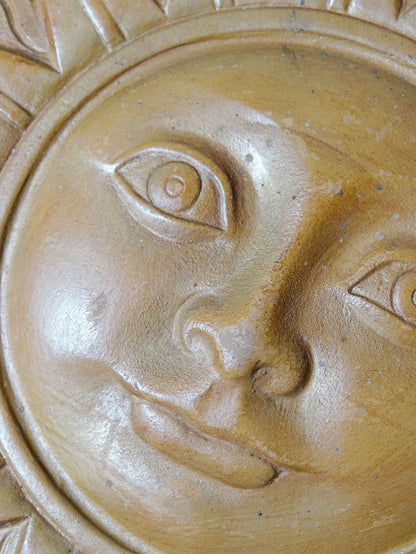 Vintage Wandrelief Sonnengesicht aus Terrakotta von Mak Marazzi