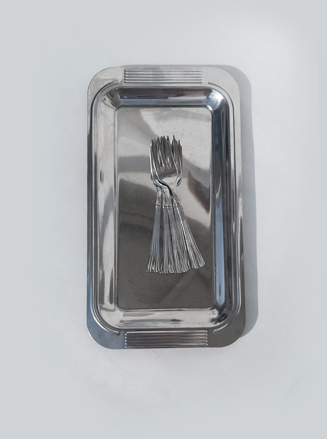 Vintage Desserttablett mit Gabel-Set