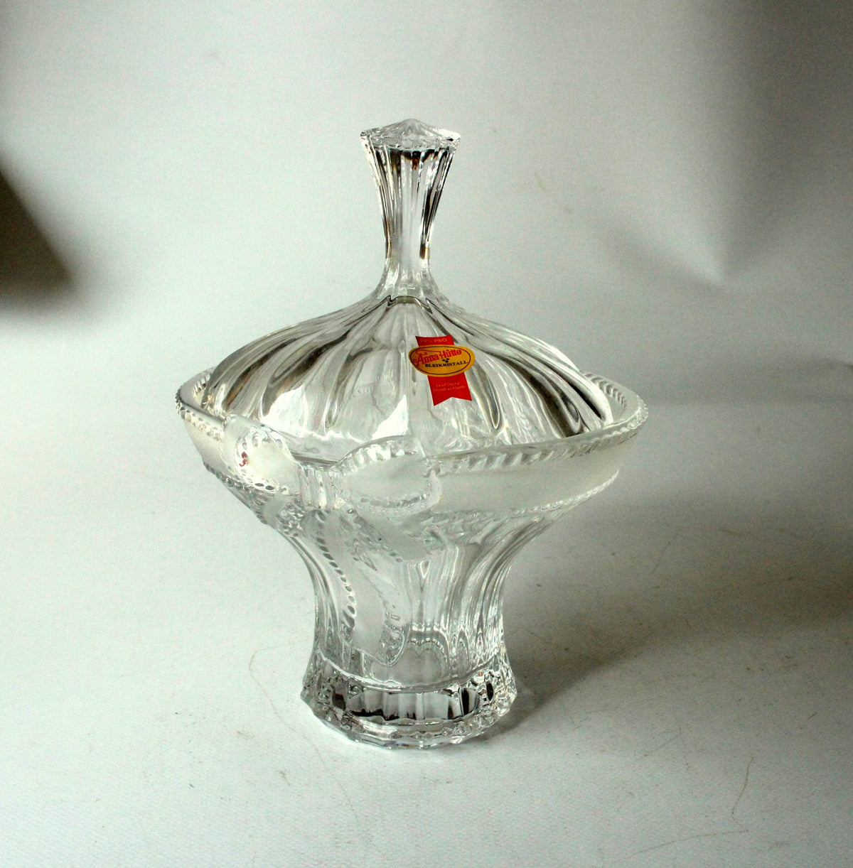 Vintage Bonboniere Bleikristall von Anna Hütte, Art Deco