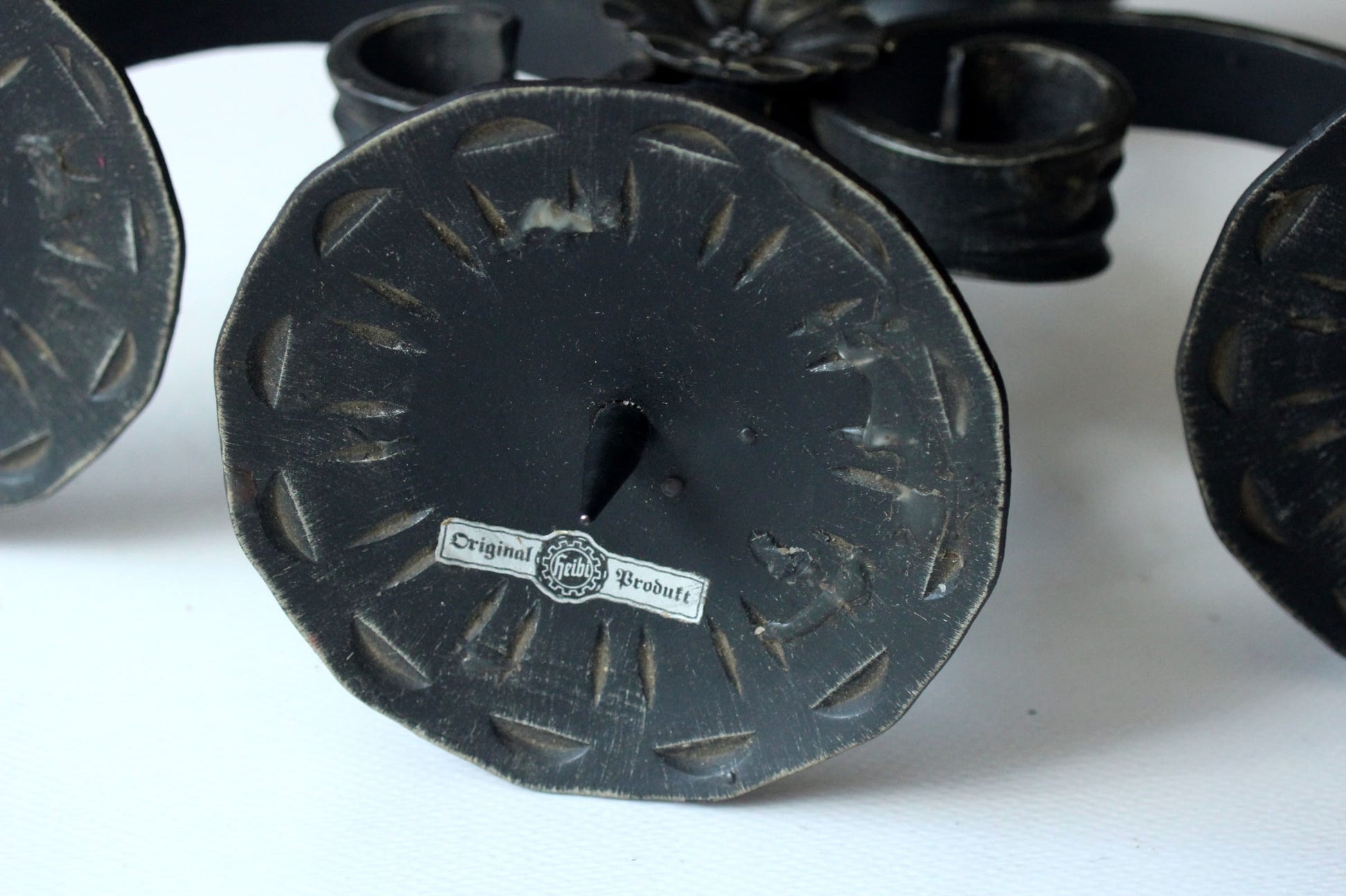 Vintage Kerzenleuchter 3-armig Schmiedeeisen von Heibi