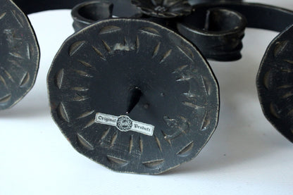 Vintage Kerzenleuchter 3-armig Schmiedeeisen von Heibi