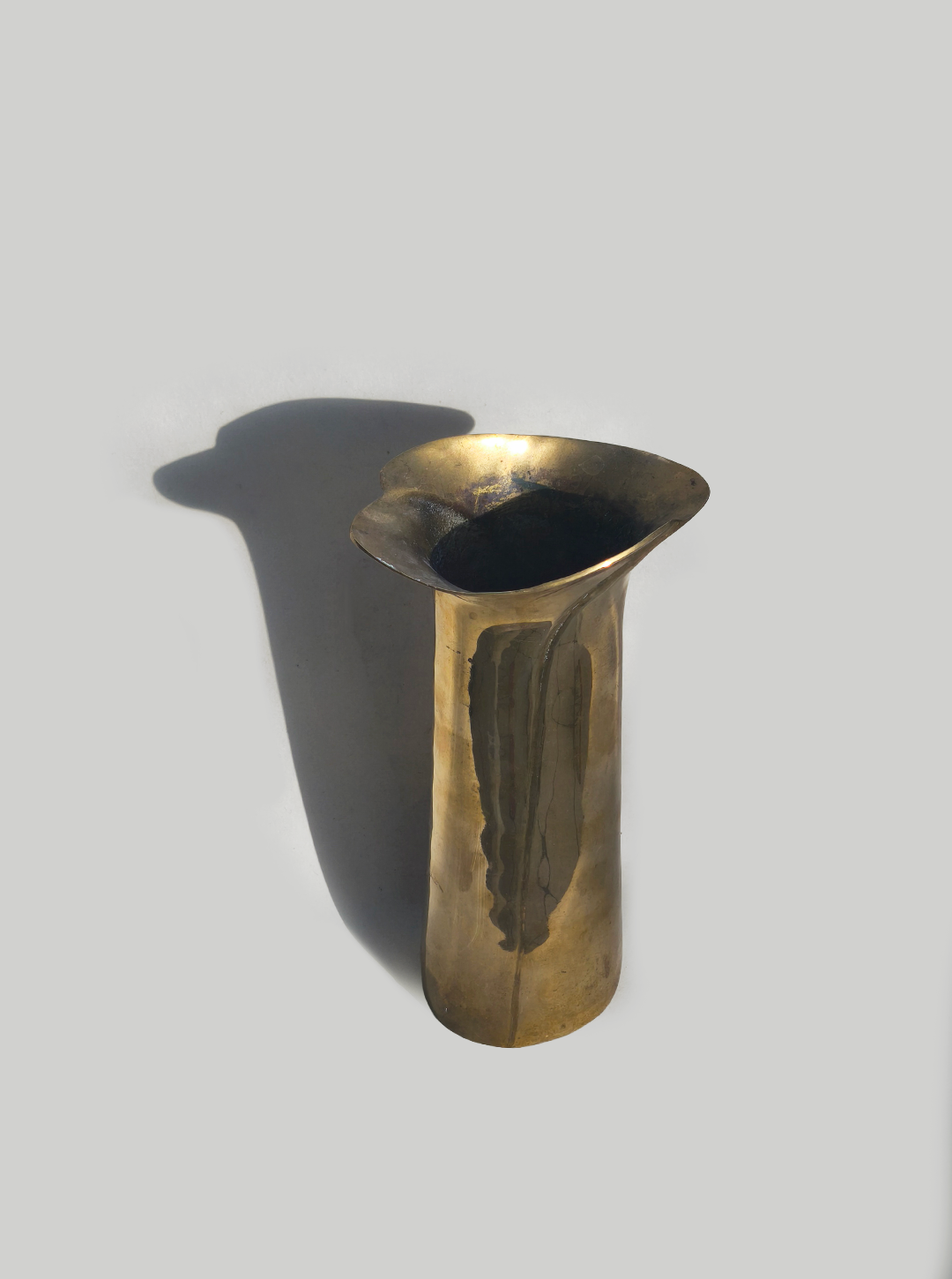 Vintage Jugendstilvase Messing patiniert