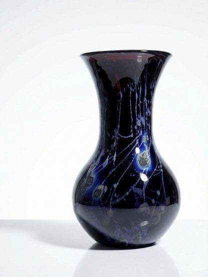 Vintage Kunstglasvase Violett mit Silberinclusionen von Studio Glass für Frankreich