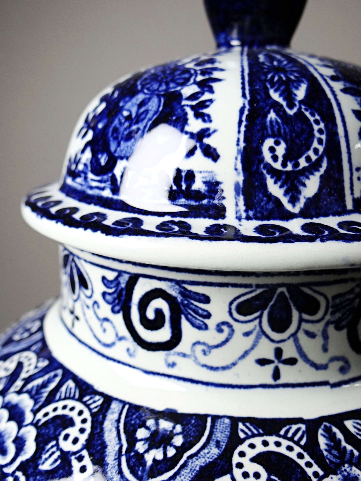Vintage Deckeldose Boch Holland Royal Sphinx Delfter Blau
