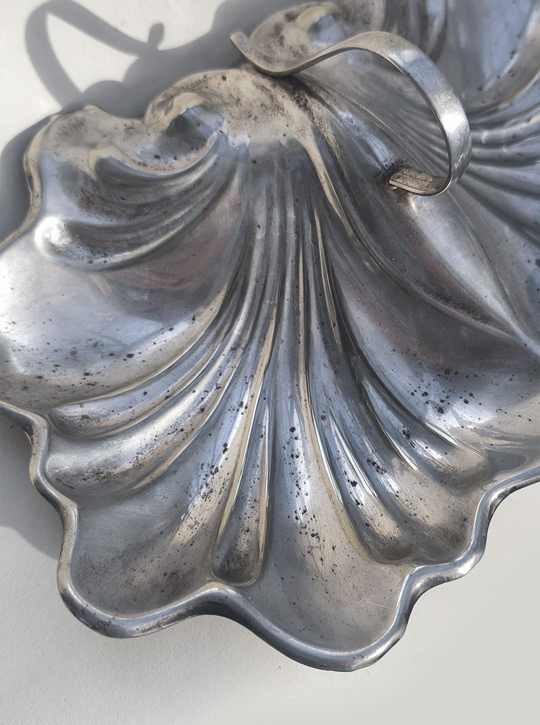 Vintage Tablett Doppeltablett Jugendstil in versilbertem Metall