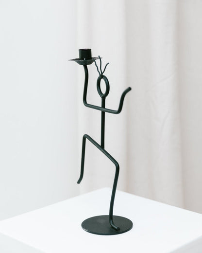 Bougeoir vintage style Memphis postmoderne en métal 1990