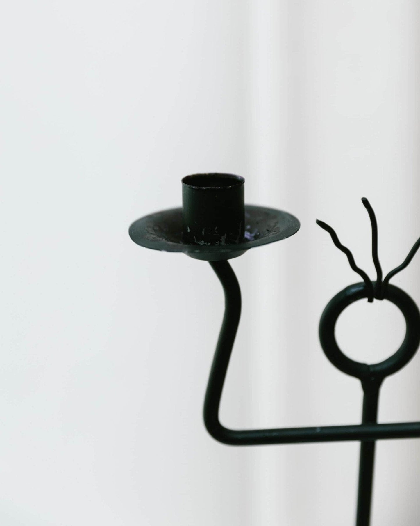 Bougeoir vintage style Memphis postmoderne en métal 1990