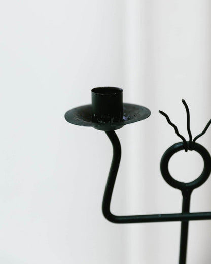 Bougeoir vintage style Memphis postmoderne en métal 1990