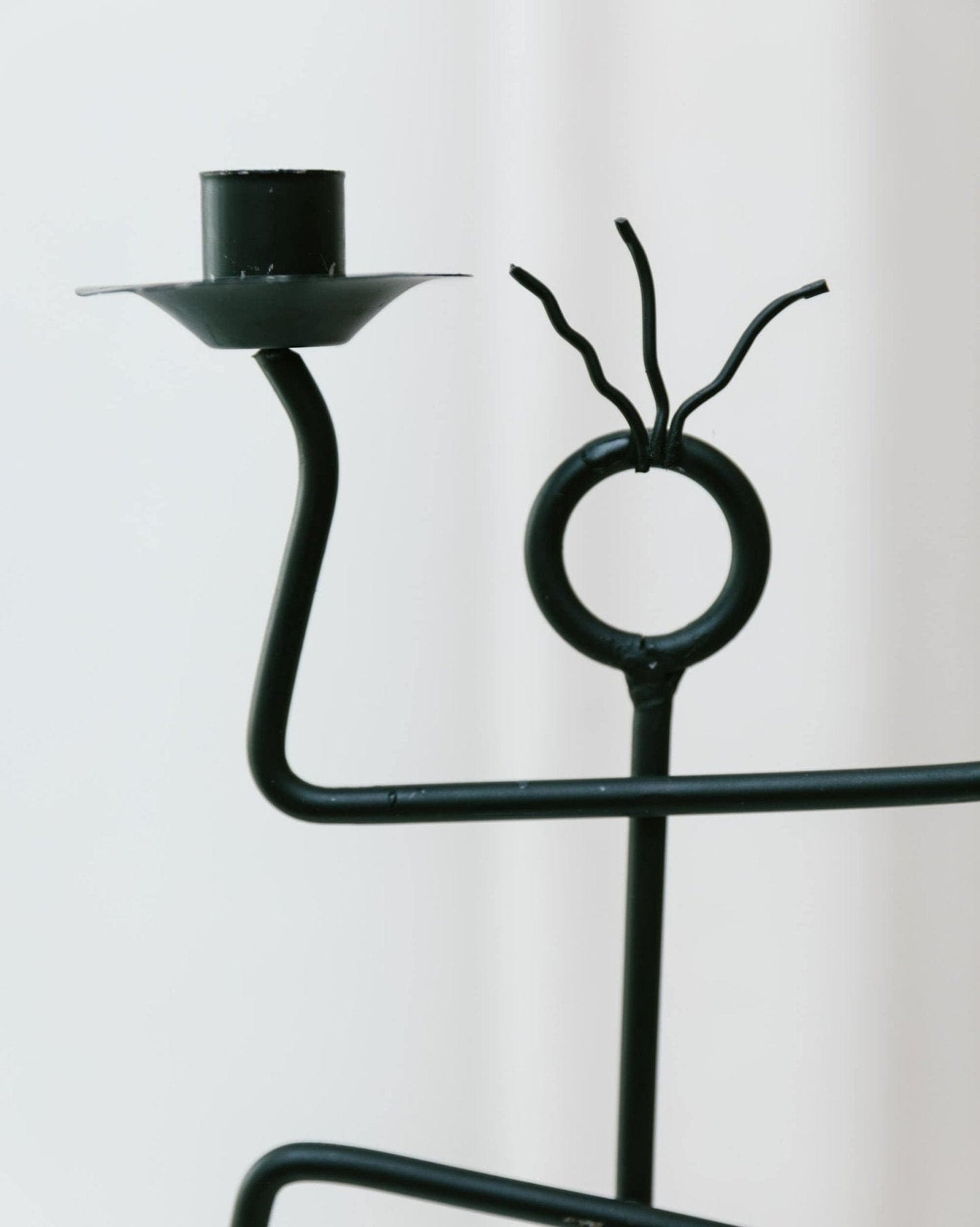 Bougeoir vintage style Memphis postmoderne en métal 1990