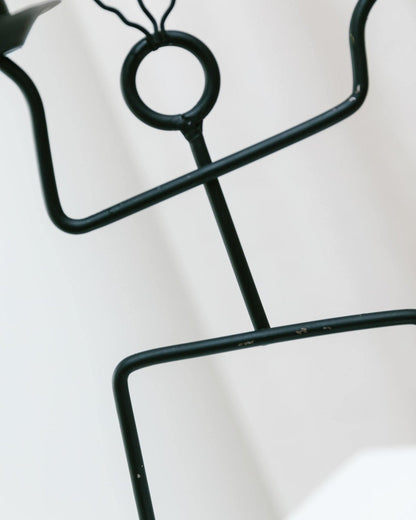 Bougeoir vintage style Memphis postmoderne en métal 1990