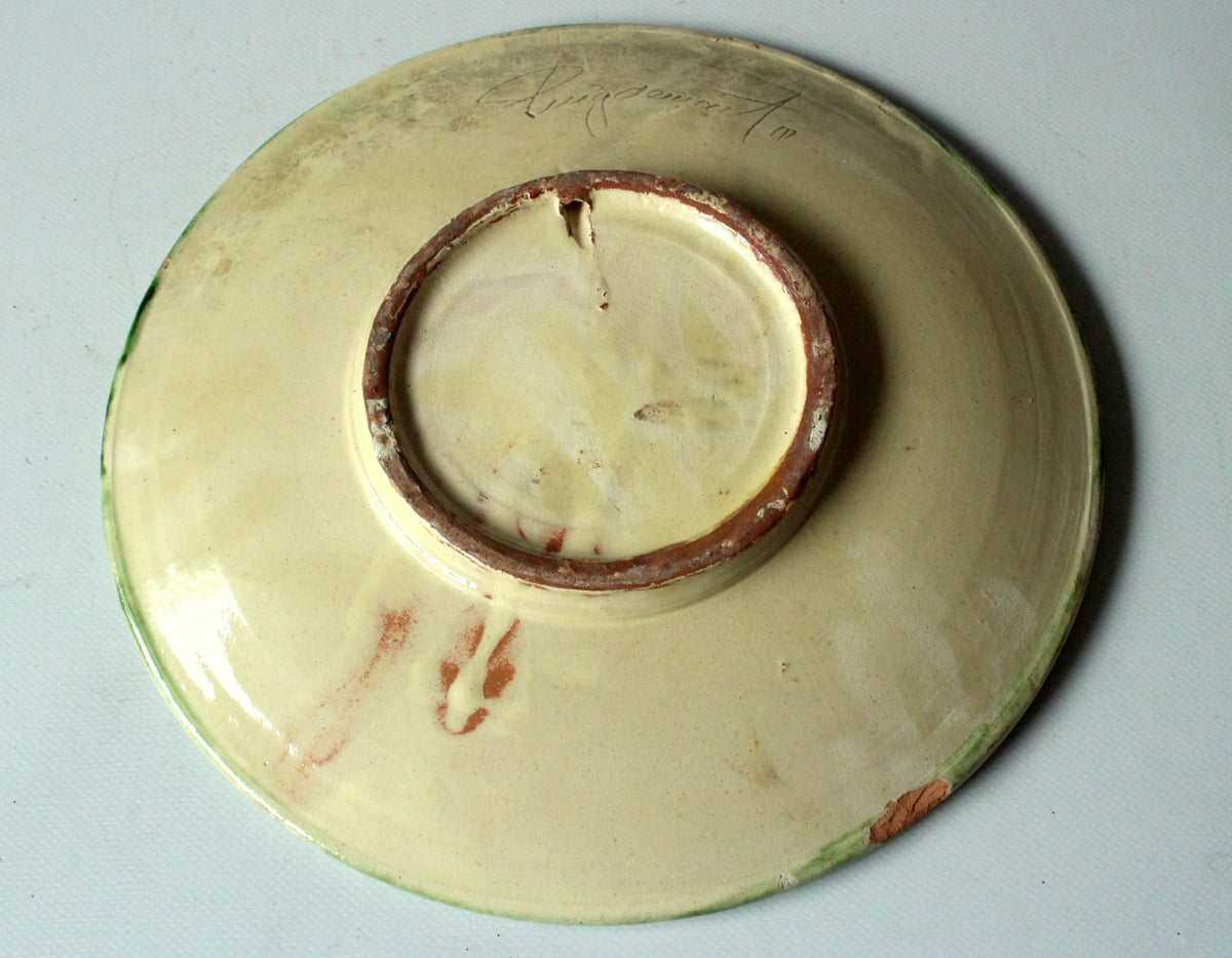 Vintage Wandteller Puigdemont Majolika-Glasur, 27 cm