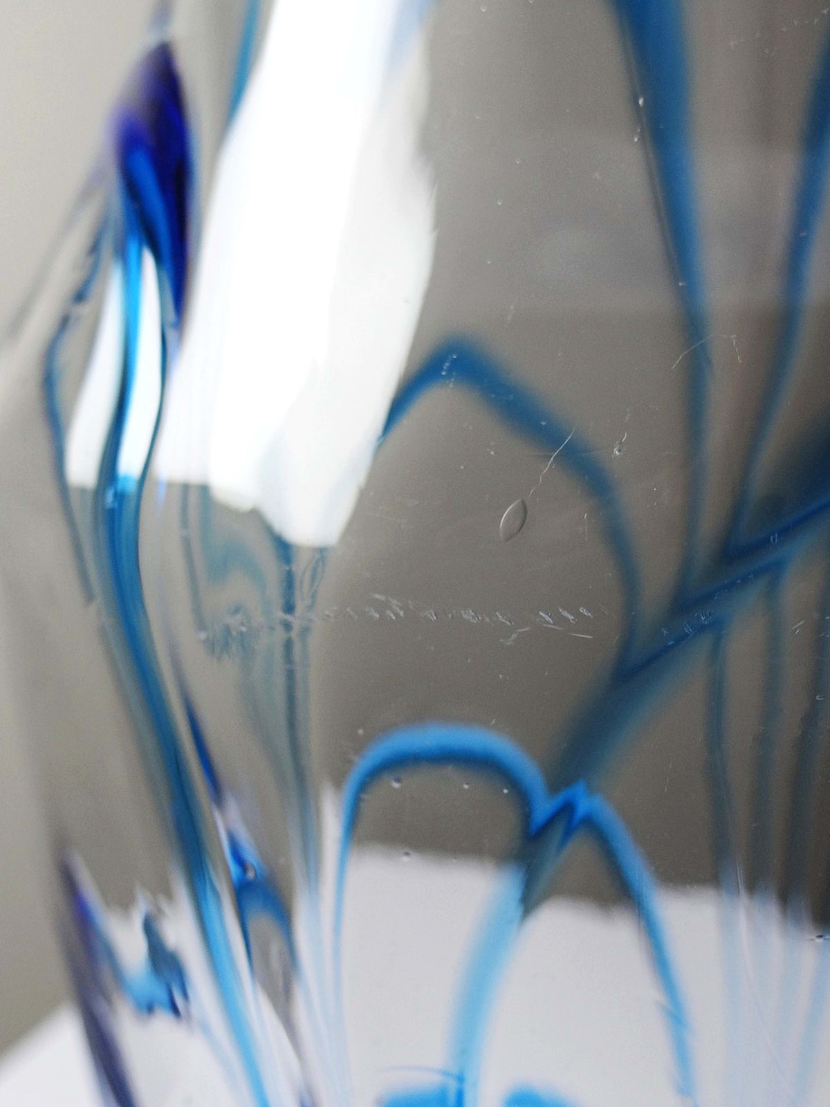 Vintage Vase aus Muranoglas blau-transparent, Italien 1960-70er