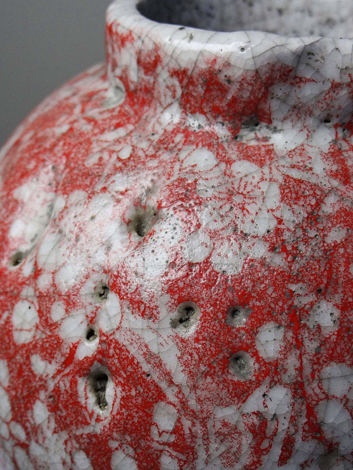 Vintage Vase Raku-Keramik Sakura-Dekor, Japan