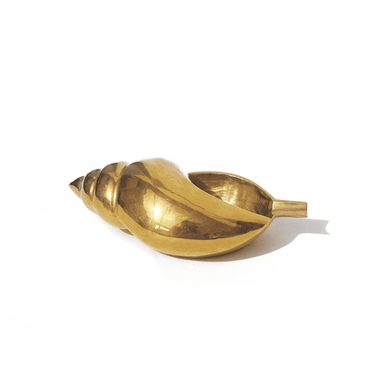 Vintage Aschenbecher Coquillage Messing Gold