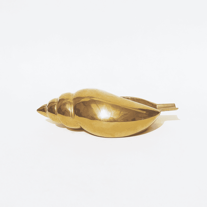 Vintage Aschenbecher Coquillage Messing Gold