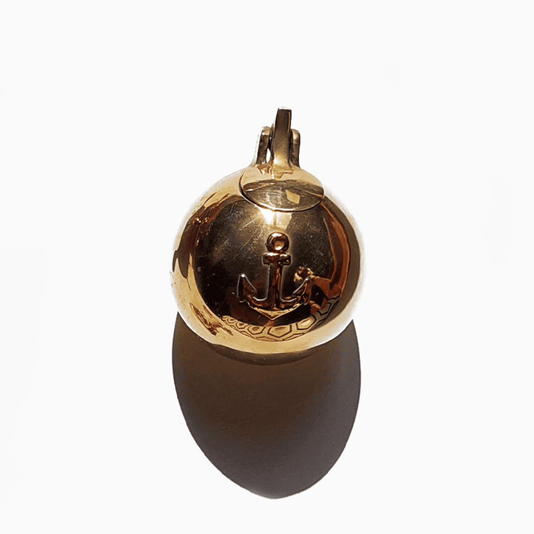 Vintage ashtray Marin brass anchor design gold