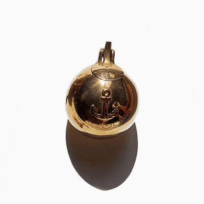 Vintage ashtray Marin brass anchor design gold