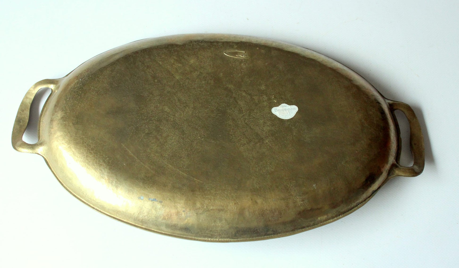 Vintage Serviertablett aus Massiv-Messing von Collini