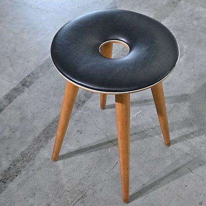 Vintage Hocker Ring Stool von Tokuyoshi Kato für Tendo Mokko mit Loch in der Sitzfläche
