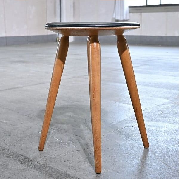 Vintage Hocker Ring Stool von Tokuyoshi Kato für Tendo Mokko mit Loch in der Sitzfläche
