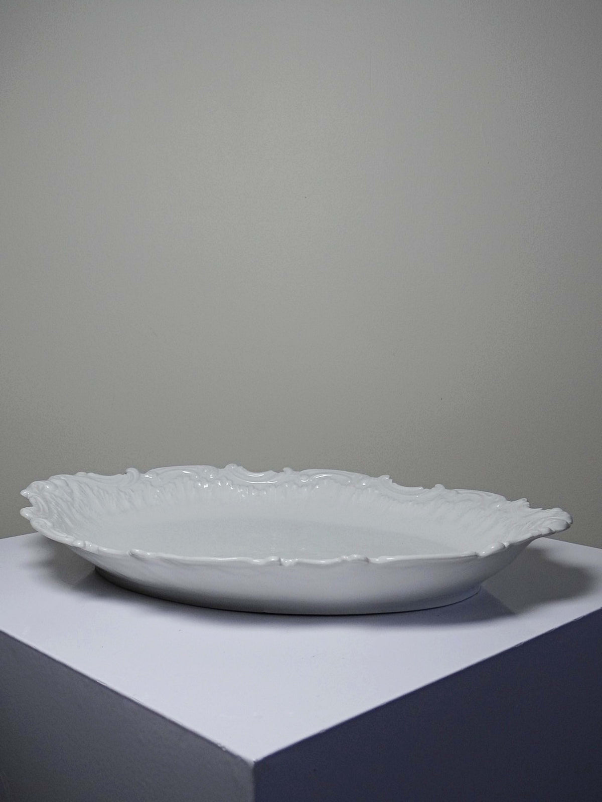 Vintage Servierplatte Limoges Porzellan Rokoko-Relief oval