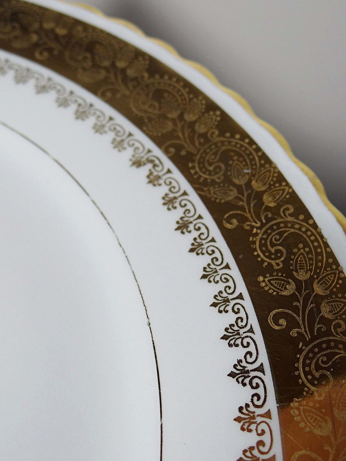 Set von 6 Vintage Teller ADP Royal Limoges mit Golddekor