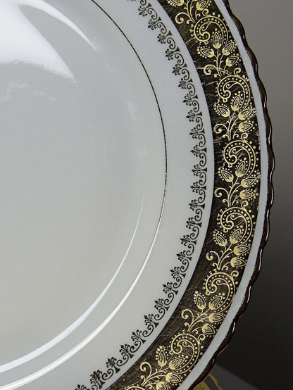 Set von 6 Vintage Teller ADP Royal Limoges mit Golddekor