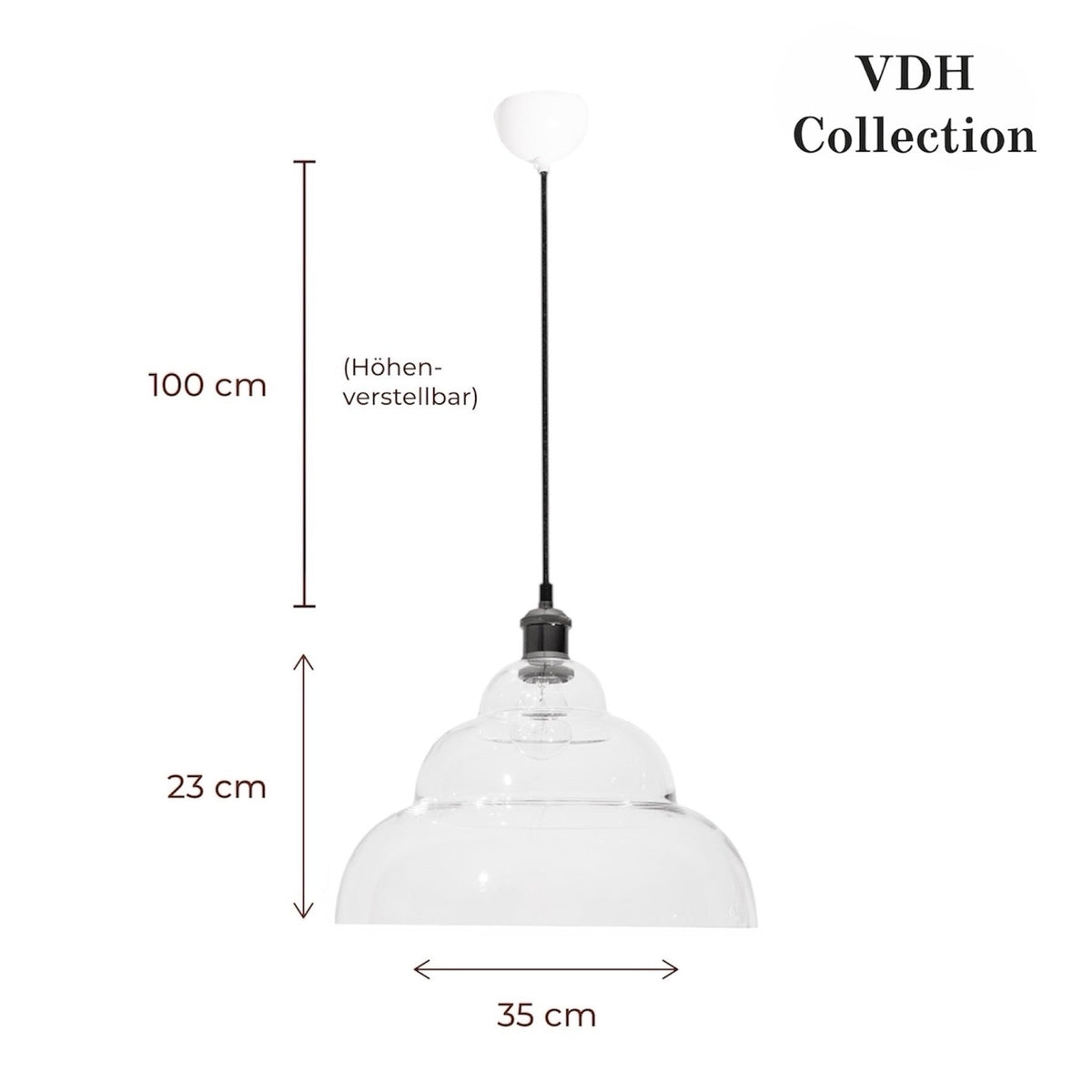 Hängeleuchte "Halo Clear" von VDH Collection